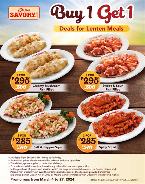 savory promo 2024|CLASSIC SAVORY MENU & Price 2024 (Serving  .
